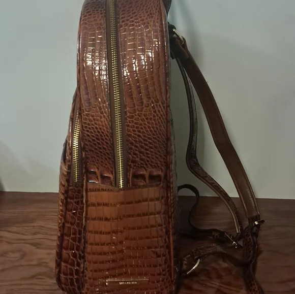 Brahmin Brown Crocodile-Embossed Backpack - Picture 7 of 10